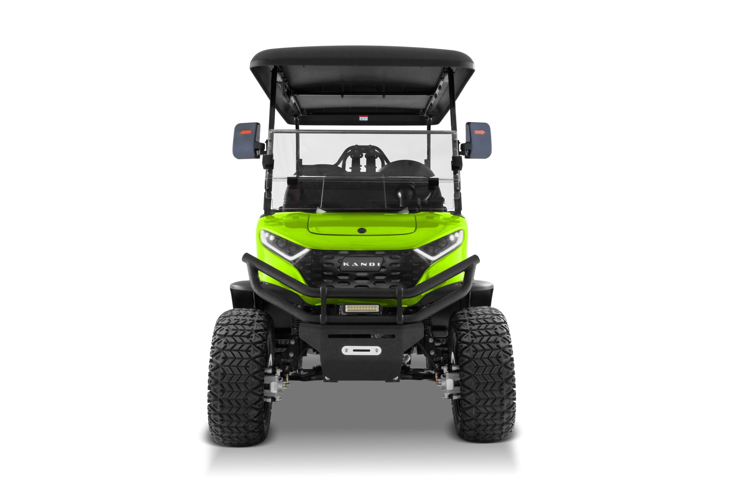 Front view of green Kandi KS4P Pro electric golf cart