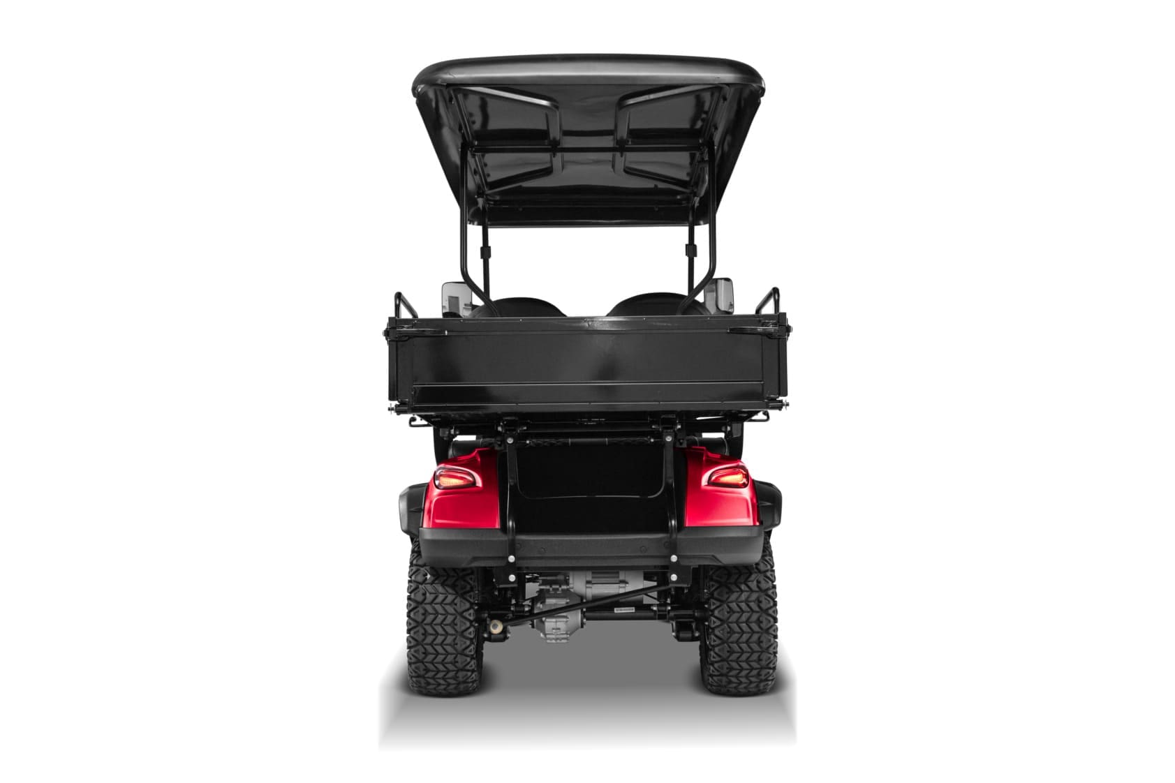 Red Kandi KS2PH electric golf cart, rear view