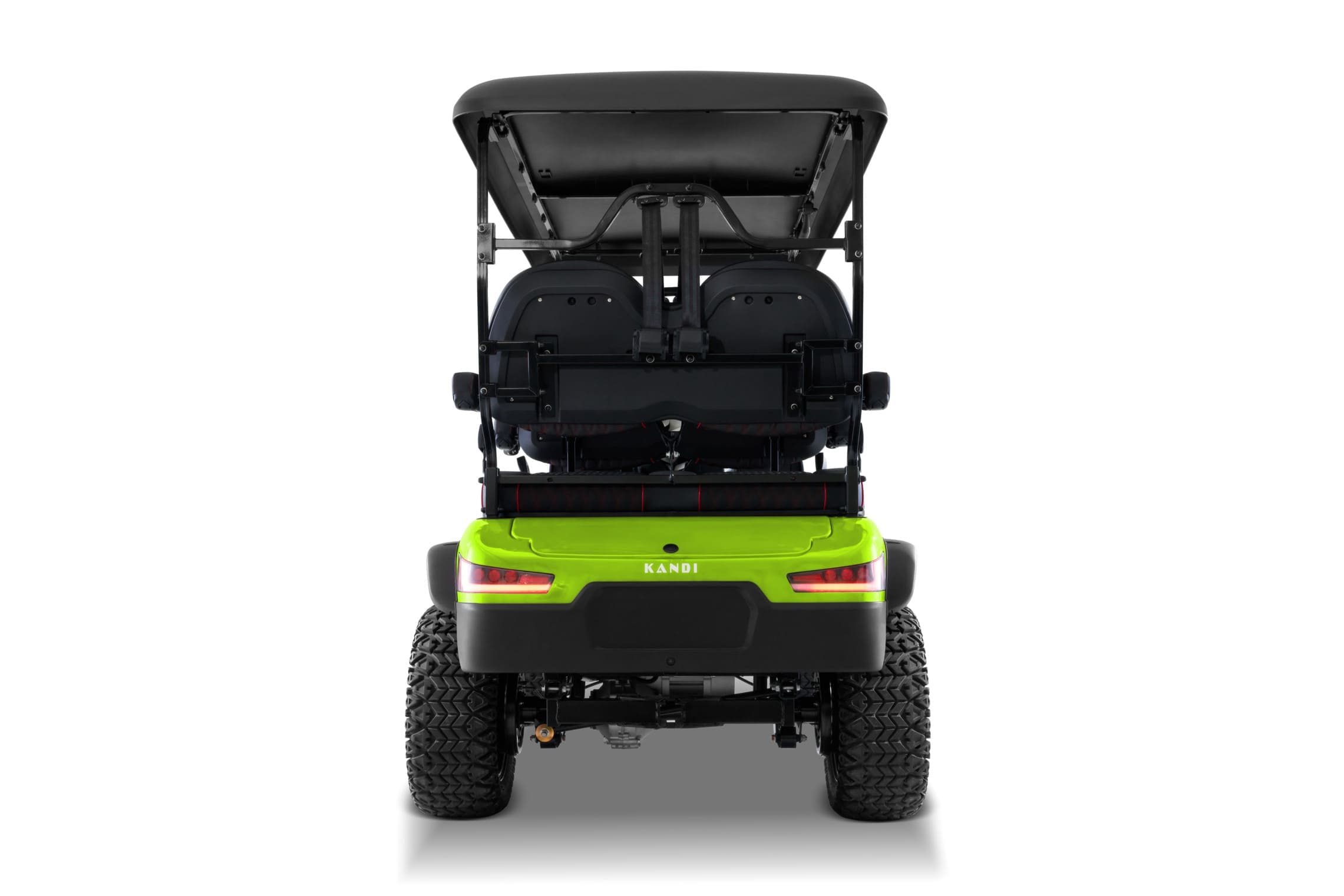 Green Kandi KS4P Pro electric golf cart, rear view