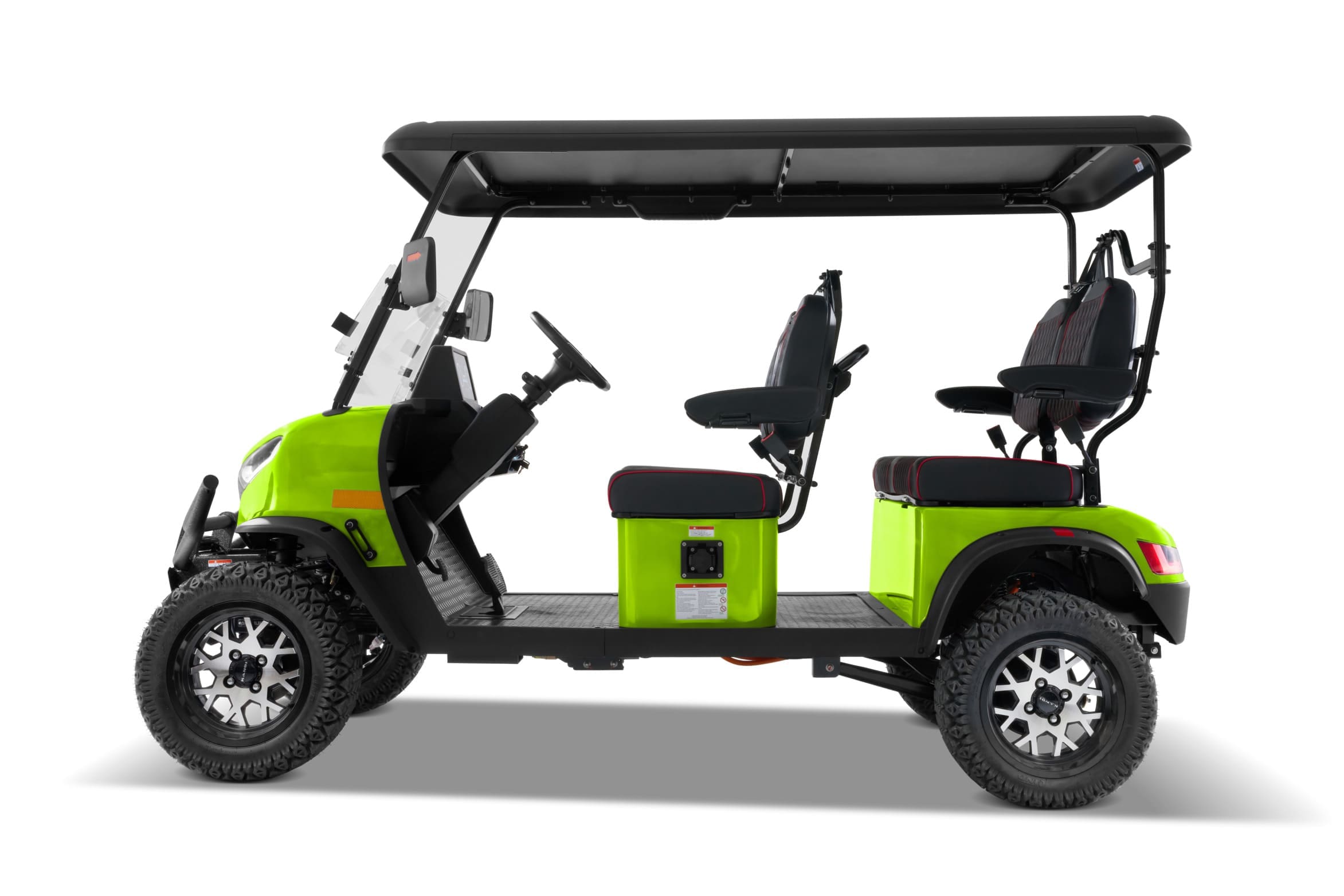 Green Kandi KS4P Pro electric golf cart, side view