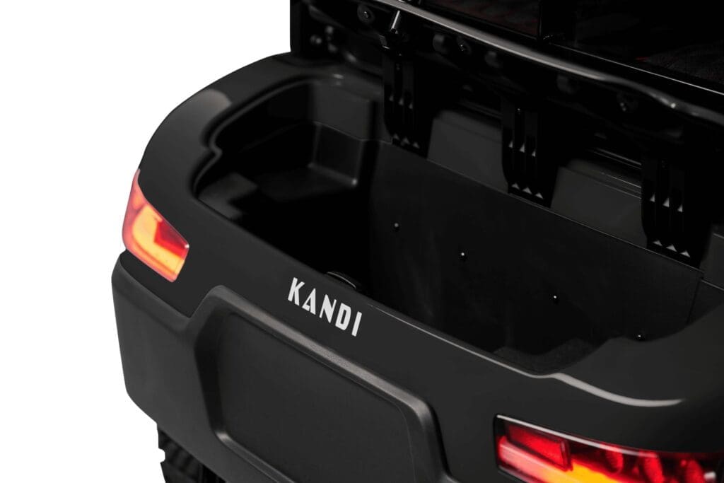 Detail view of matte black Kandi KS4P Pro electric golf cart components