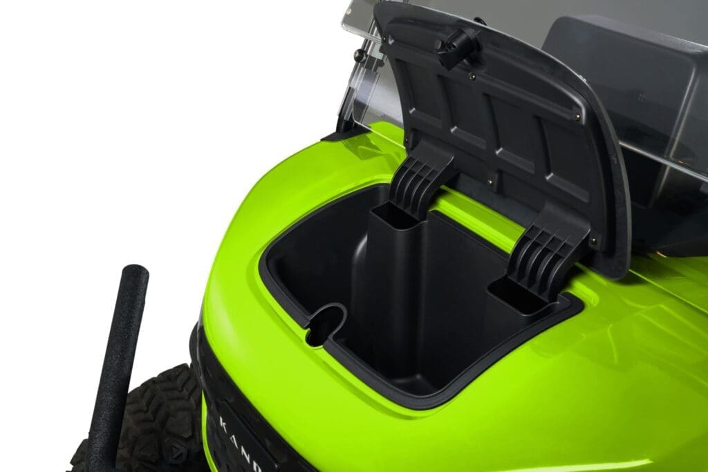 Green Kandi KS4P Pro electric golf cart, detailed components