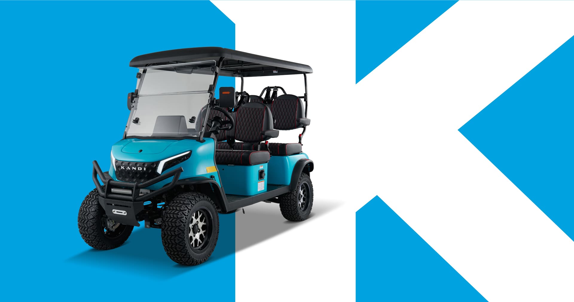 KANDI 4 Seat Electric Golf Cart- Matte Black in the UTVs & Golf Carts  department at