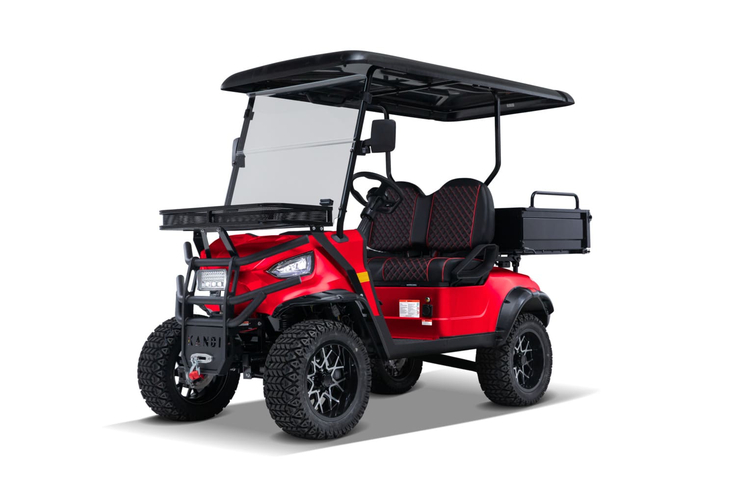 Red Kandi KS2P electric golf cart, front view