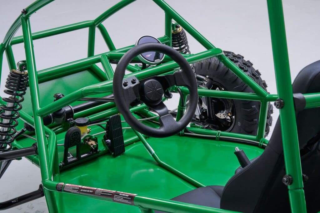 Detail view of Kandi E3000KB electric golf cart, front components